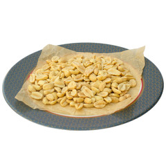salted peanuts for beer on a plate with no background