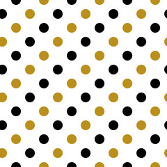 Simple gold black circle seamless pattern vector