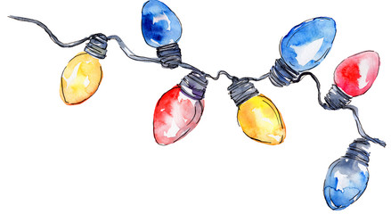 Christmas winter holiday symbol isolated. Watercolor background set. Isolated ornaments illustration element.