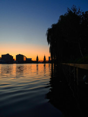 Fototapeta premium sunset on the river