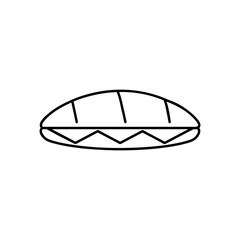 Sandwich icon or logo line art style. Isolated vector illustration of icon sign concept for your web site mobile app logo UI design.