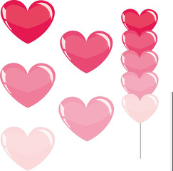 Glossy Strawberry Pink Valentine Heart, glass, lollipop cut files 