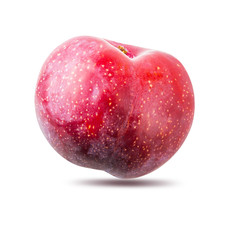 Plum isolated on white background with clipping path