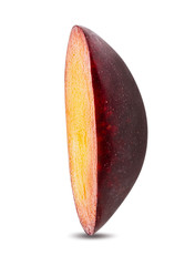 Plum isolated on white background with clipping path