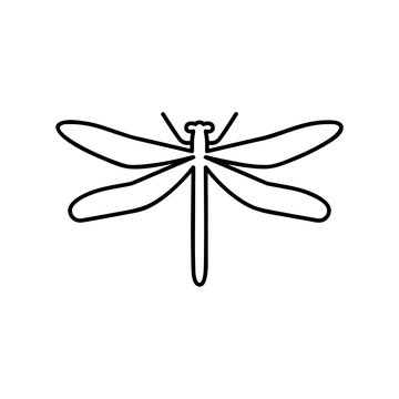 dragonfly icon, animal vector, insect illustration. Vector abstract logo or emblem.