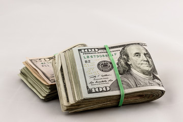 Folded pile of money