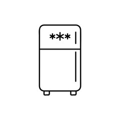 Refrigerator icon on white background. Kitchen equipment.