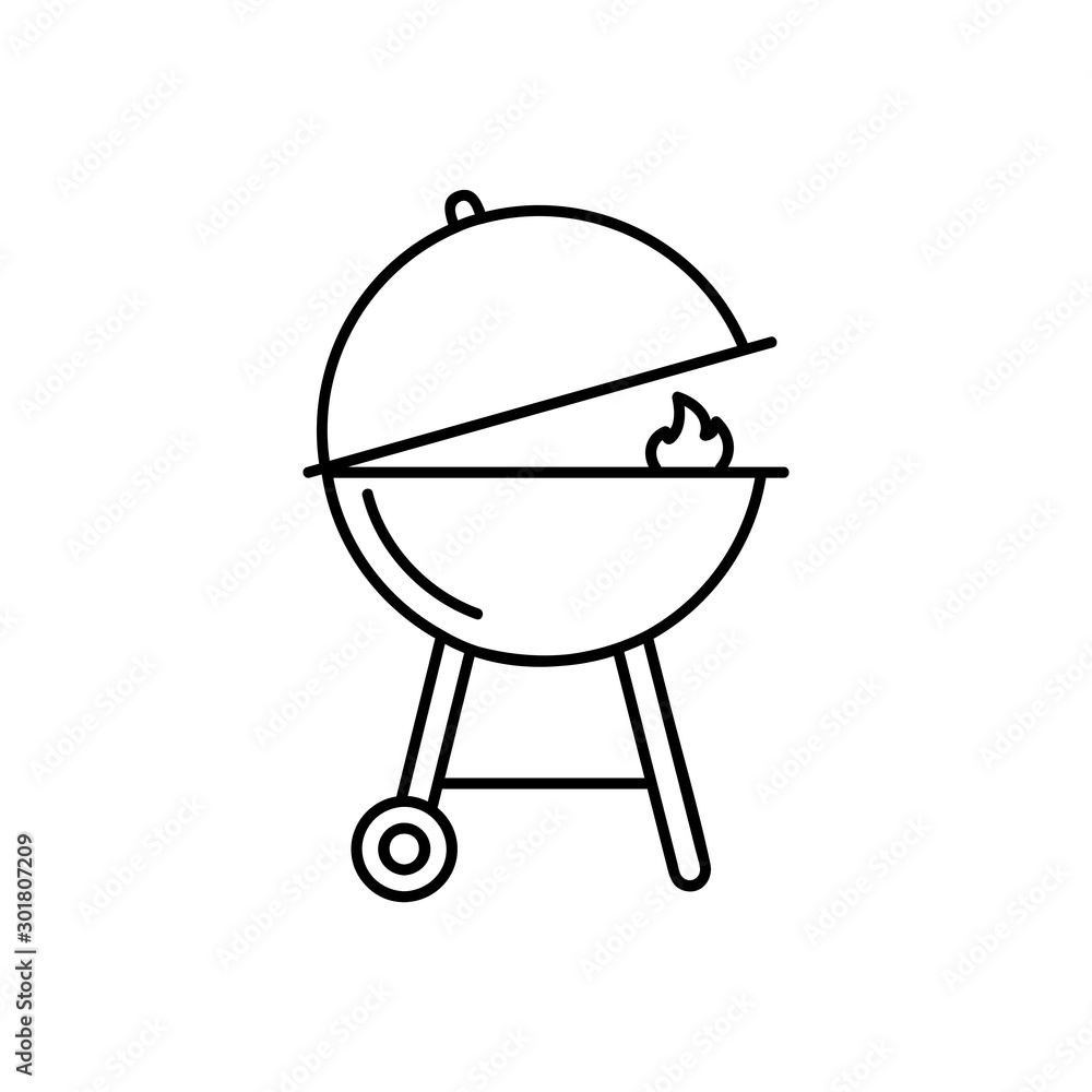 Poster grill vector icon. linear style sign for mobile concept and web design. pixel vector graphics - vect