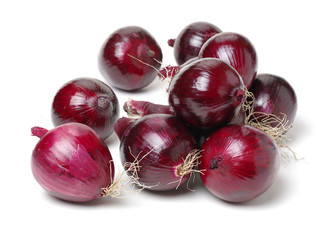 Red onion isolated on white background 