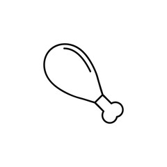 Chicken leg vector sketch icon isolated on background. Hand drawn Chicken leg icon. Icon for infographic, website or app.