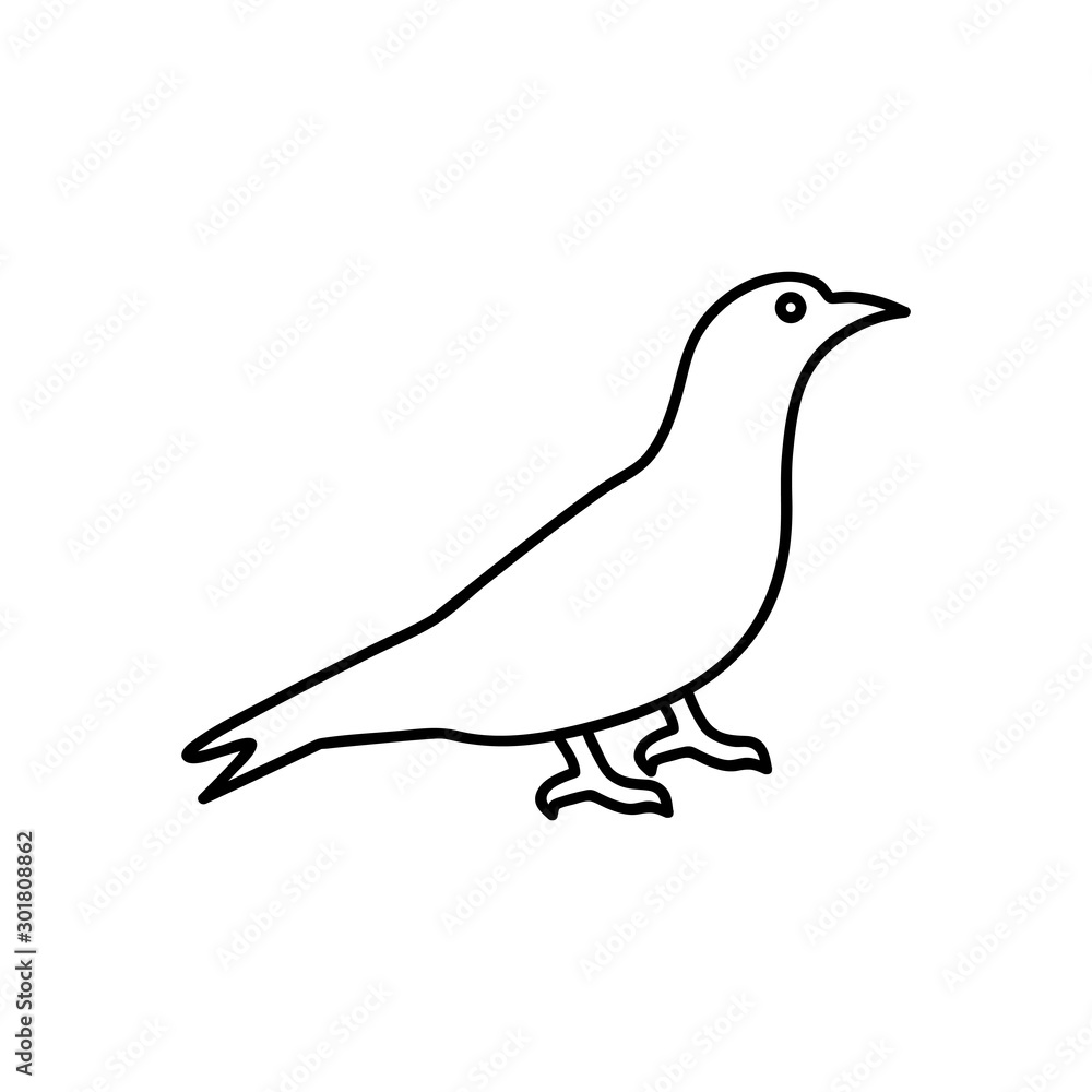 Poster logo or label bird. line style logotype template. easy to use business template. vector abstract log