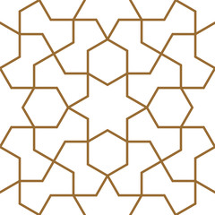 Seamless arabic geometric ornament in brown color.