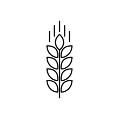 Wheat ear line icon, outline vector sign, linear style pictogram isolated on white. Symbol, logo illustration. Editable stroke. Pixel perfect