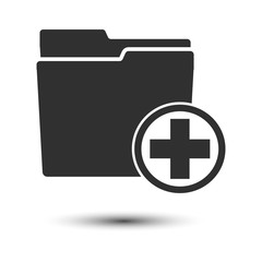 Obraz premium Add Folder icon isolated on white background. Vector illustration.