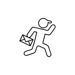 Mail courier icon. Thin line for web and mobile, modern minimalistic flat design. Vector abstract logo or emblem.