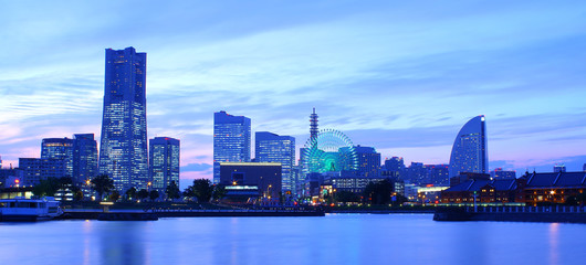 Yokohama, Japan night skyline 