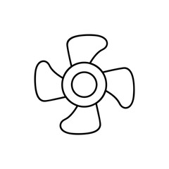 Fan vector icon. Black illustration isolated on white background for graphic and web design.