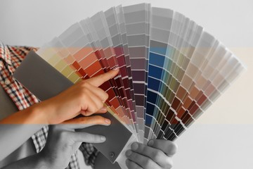 Trend color in wall painting this year. Choice of color for painting wall with color palette