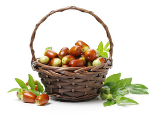 jujube or chinese date on white background