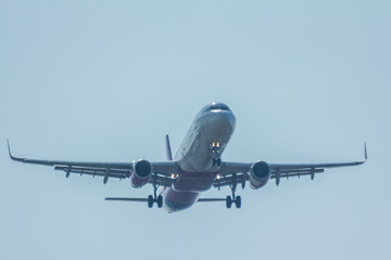 Airplane in a clear sky