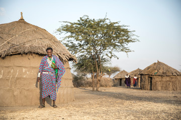 Maasai warrior in a boma