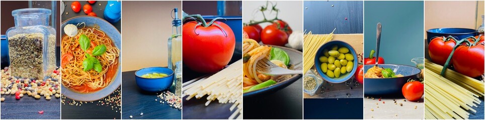 Spaghetti with vegetables from above