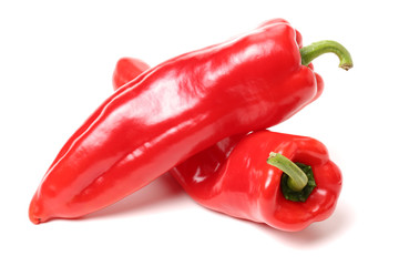 Fresh red pepper on white background