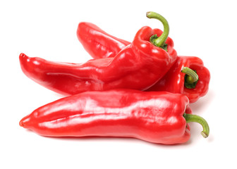 Fresh red pepper on white background