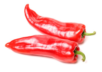 Fresh red pepper on white background