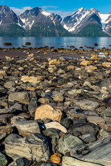 Norway. Stones on the coast of the Norwegian Sea