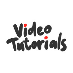 Video tutorials. Sticker for social media content. Vector hand drawn illustration design. 