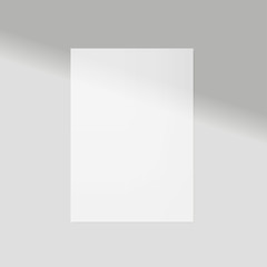 Fototapeta premium Window frame shadow mockup, natural lightening, sheet of paper template