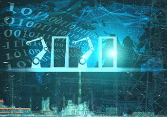 conceptual representation of a jump in production and the transition to industry 4.0 using robotics and automation using artificial intelligence