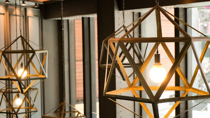 Fototapeta premium Beautiful retro luxury light lamp decor glowing