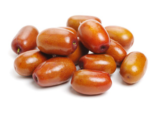 jujube or chinese date on white background