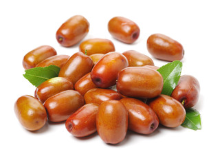 jujube or chinese date on white background