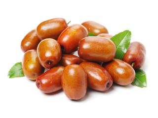 jujube or chinese date on white background
