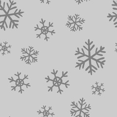 Naklejka na ściany i meble Snowflakes seamless patter. Christmas and winter snow texture background.