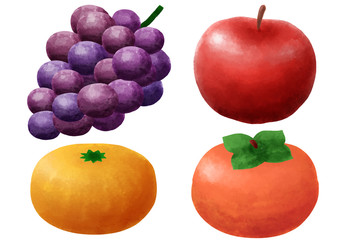 果物　フルーツ　ぶどう　りんご　みかん　柿　果物セット