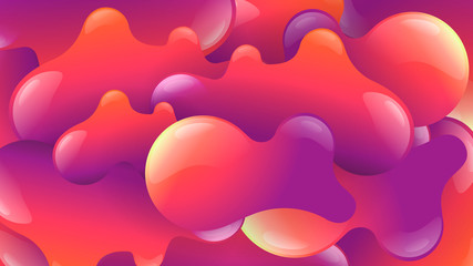 set of abstract background pattern bubbles and blot, pink and orange colour