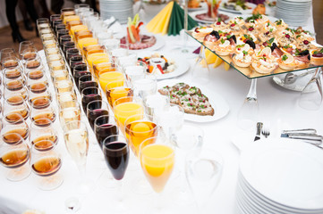 Buffet table for celebration with different dishes