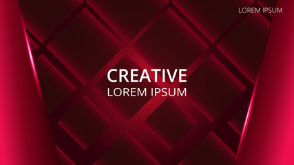 Red abstract background design, with geometric shape and light effect.