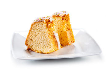 Cake on white background