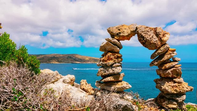 4K.Time lapse. The Blue Lagoon on Comino Island. Malta Gozo