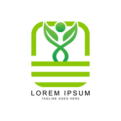 Organic leaf people logo template