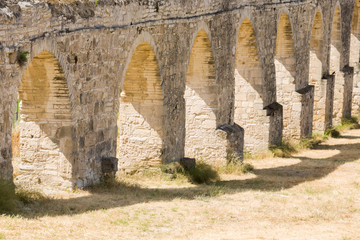 Ruins of a water-conduict, an aqueduct from the Roman ages in Limmasol, Cyprus.