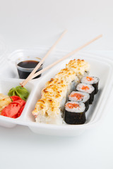 Japanese food. Sushi rolls set