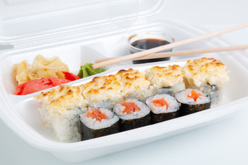 Japanese food. Sushi rolls set