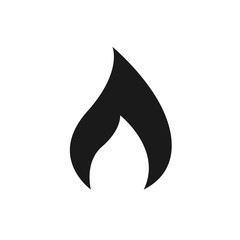 Fire icon Black illustration isolated on white background. Vector illustration