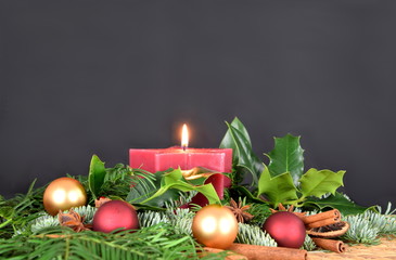 Fototapeta na wymiar warm candlelight for advent and christmas